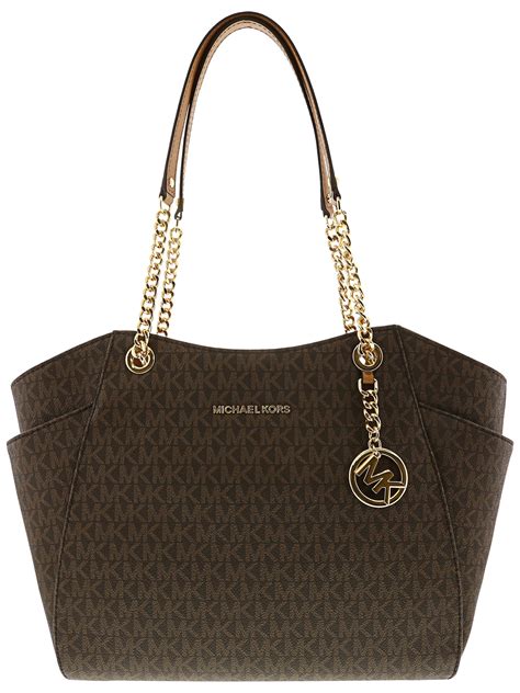 michael kors jet set tote with chain|Michael Kors large open tote.